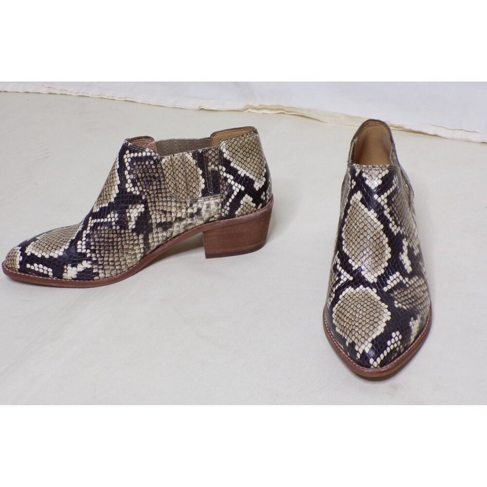 🆕 MADEWELL Sonia Chelsea Ankle Boot Bootie Brown Snakeskin Leather 6 - Picture 4 of 10